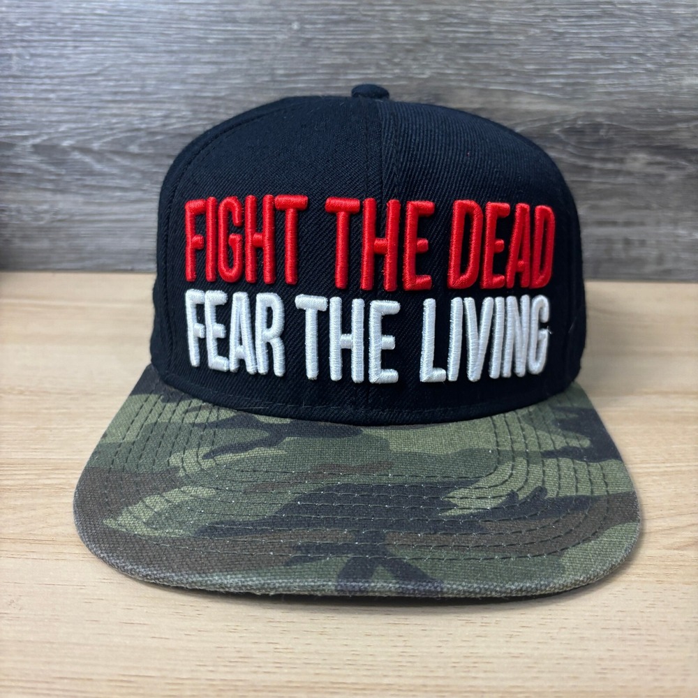 The Walking Dead Hat Cap‎ Snap Back Black Fight The Dead Fear The Living AMC